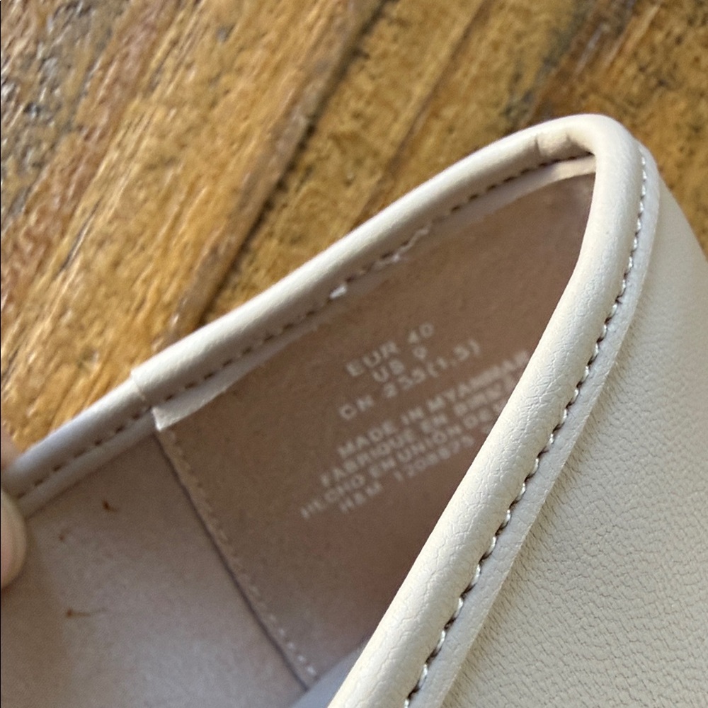 H&M Women's Light Cream Ballet Flats with Bow Accent size 40 or 9 - Picture 6 of 8